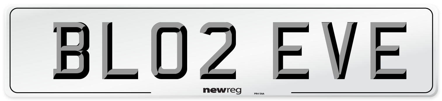 BL02 EVE Number Plate from New Reg